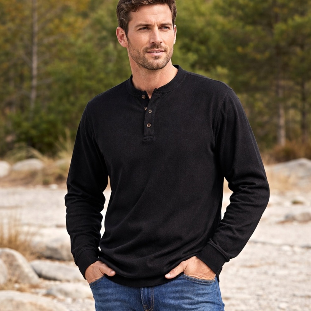 Duluth Trading Co. Men’s Black Long Sleeve Polo Shirt Size L